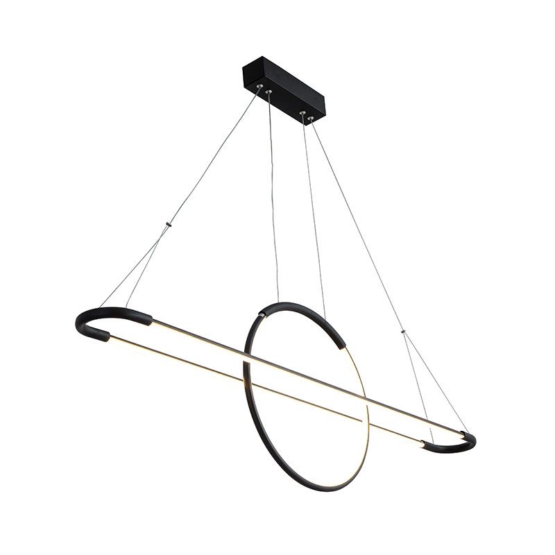 Tioolo Style Modern Linear Pendant Light Black
