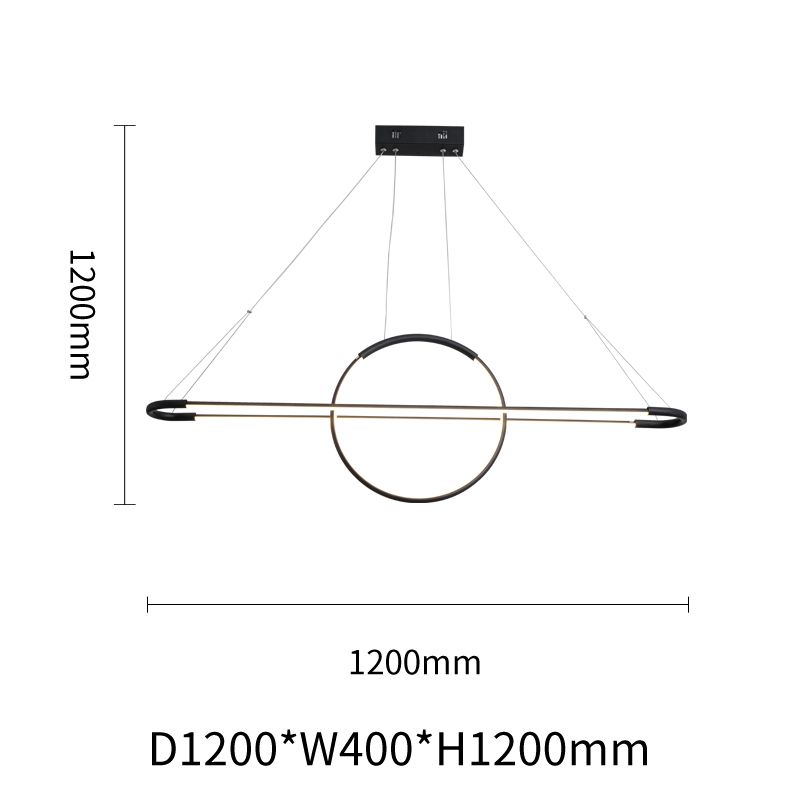 Tioolo Style Modern Linear Pendant Light Black